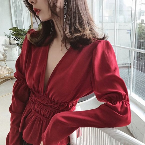 Deep V Neck Top - Picture 1 of 6